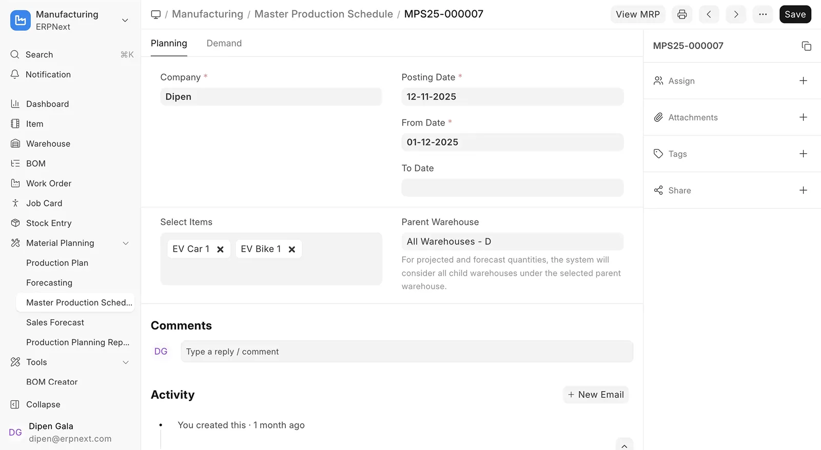 Plánovanie materiálových požiadaviek (MRP)