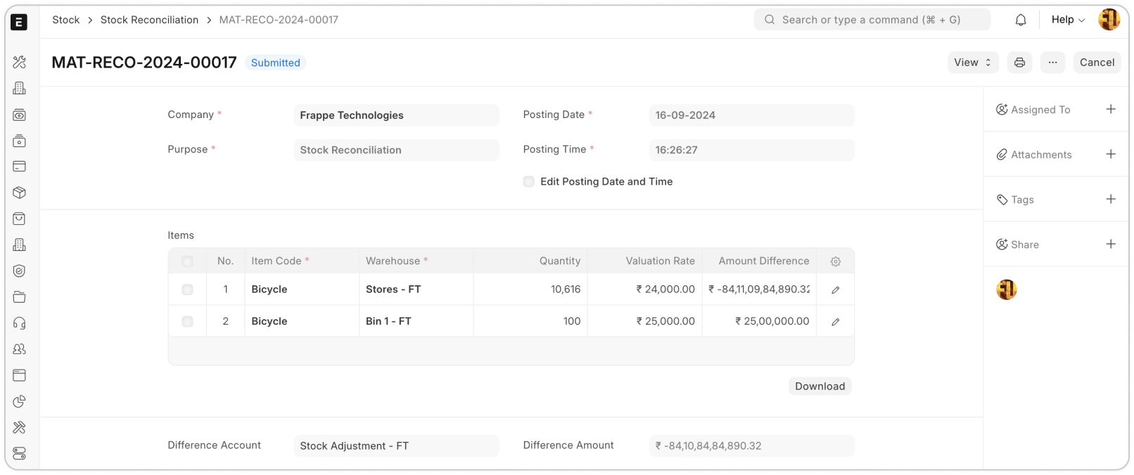 Zosúladenie skladu s fyzickým stavom