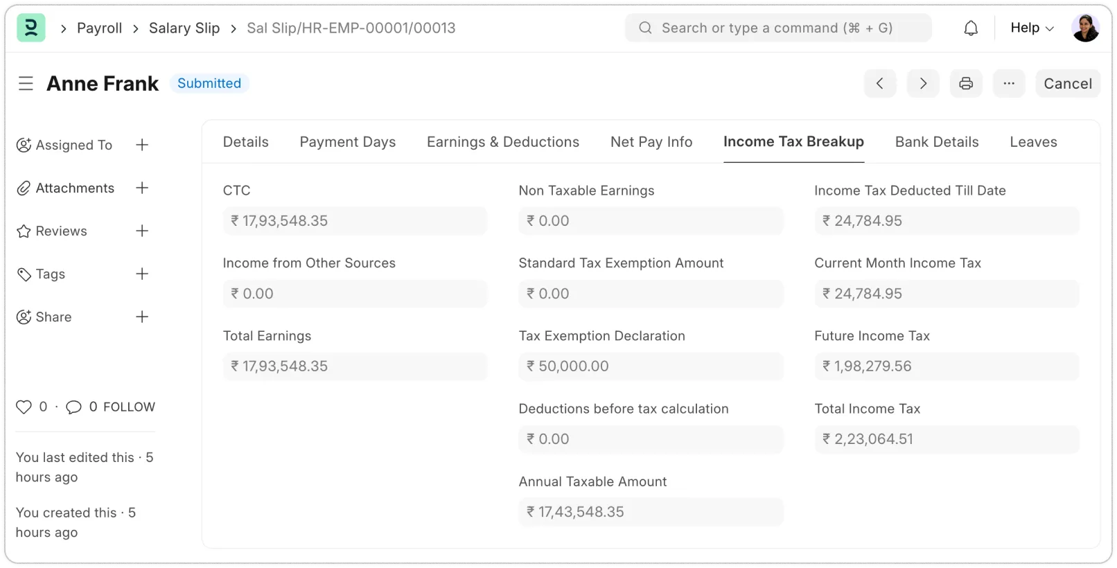 Rozpis dane na výplatnej páske
